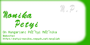 monika petyi business card